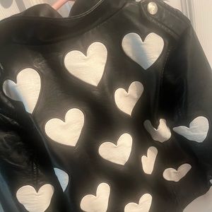 Girls Heart Vegan Leather Jacket